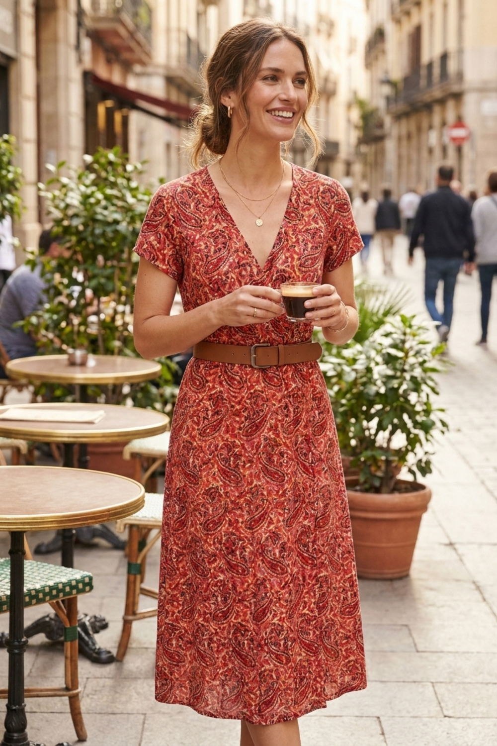 Daisy | Women's Boho Printed Short Sleeve Maxi Dress