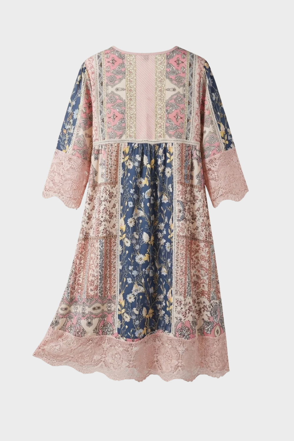Ella | Women's Boho Printed V Neck Midi Dress