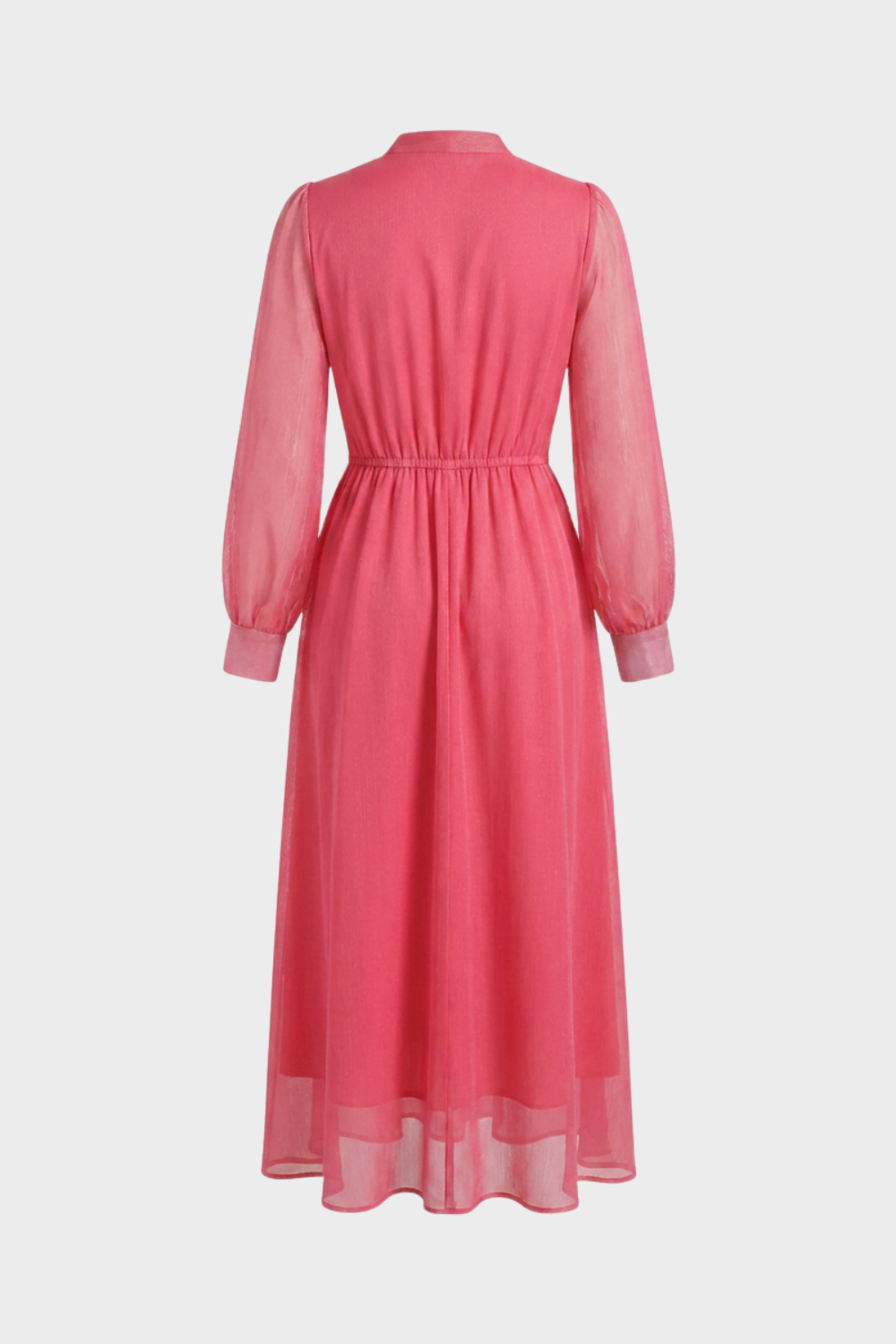 Pink Chiffon Dress V-Neck