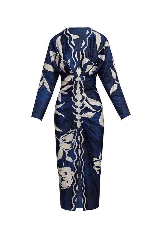 Eva | Unique Print Dolman Midi Dress