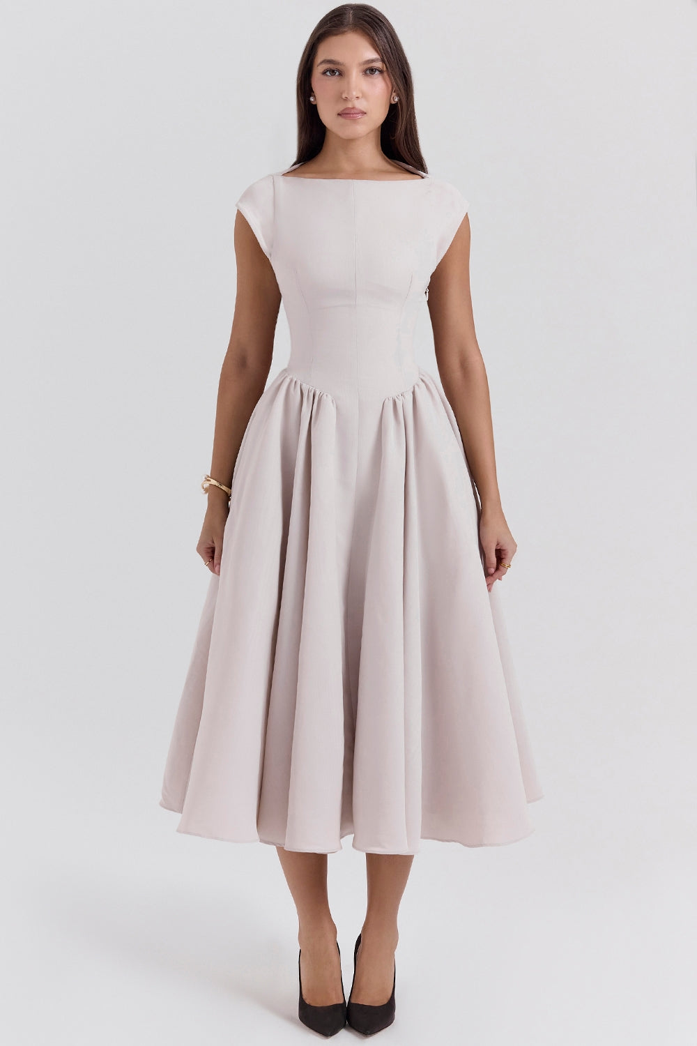 Adelphia | Backless Tulle Midi Dress