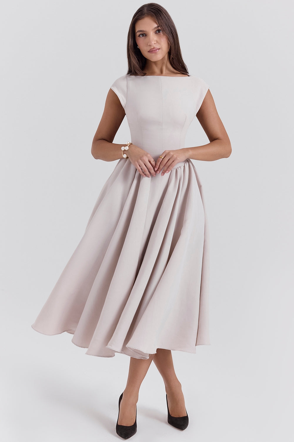 Adelphia | Backless Tulle Midi Dress