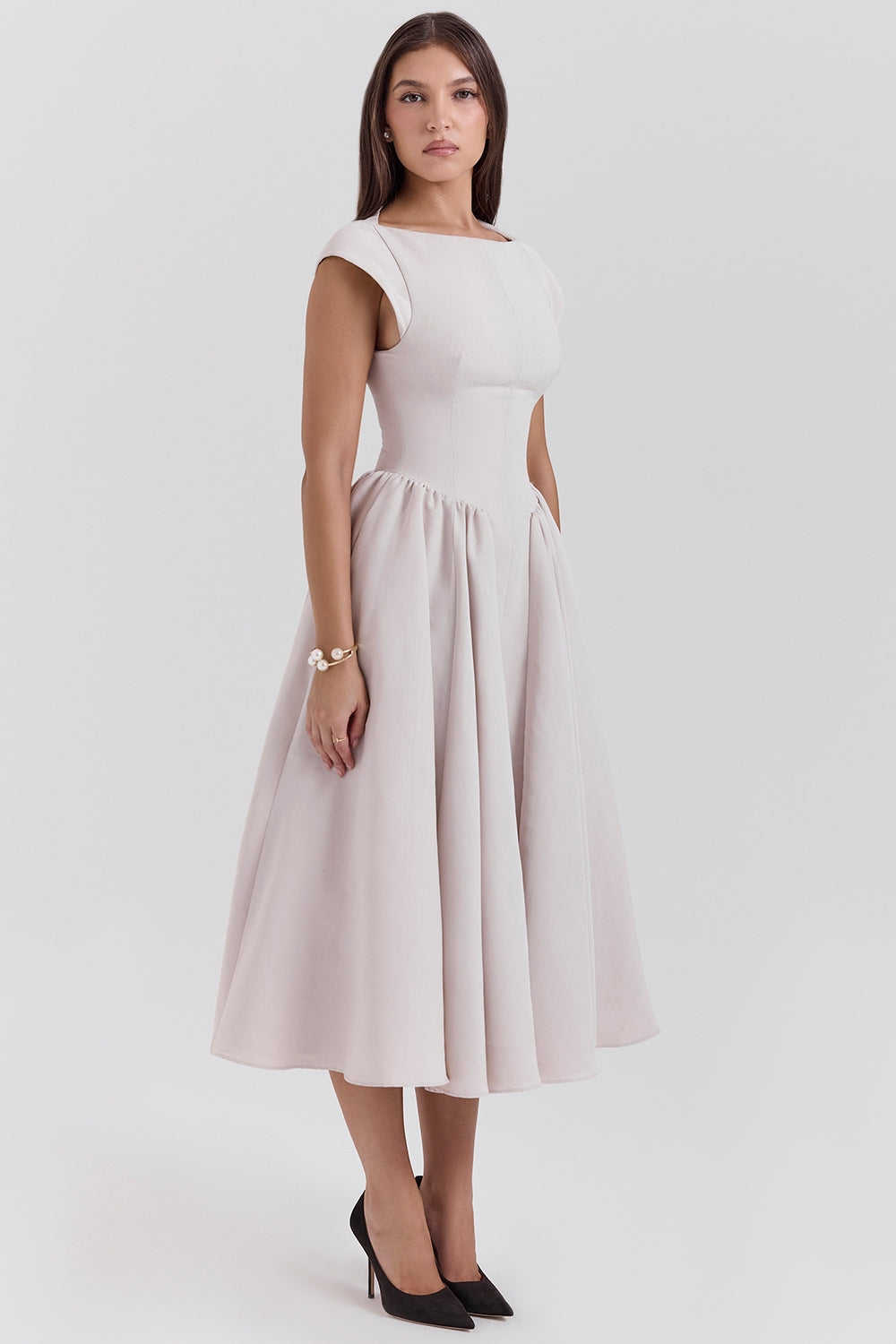 Adelphia | Backless Tulle Midi Dress