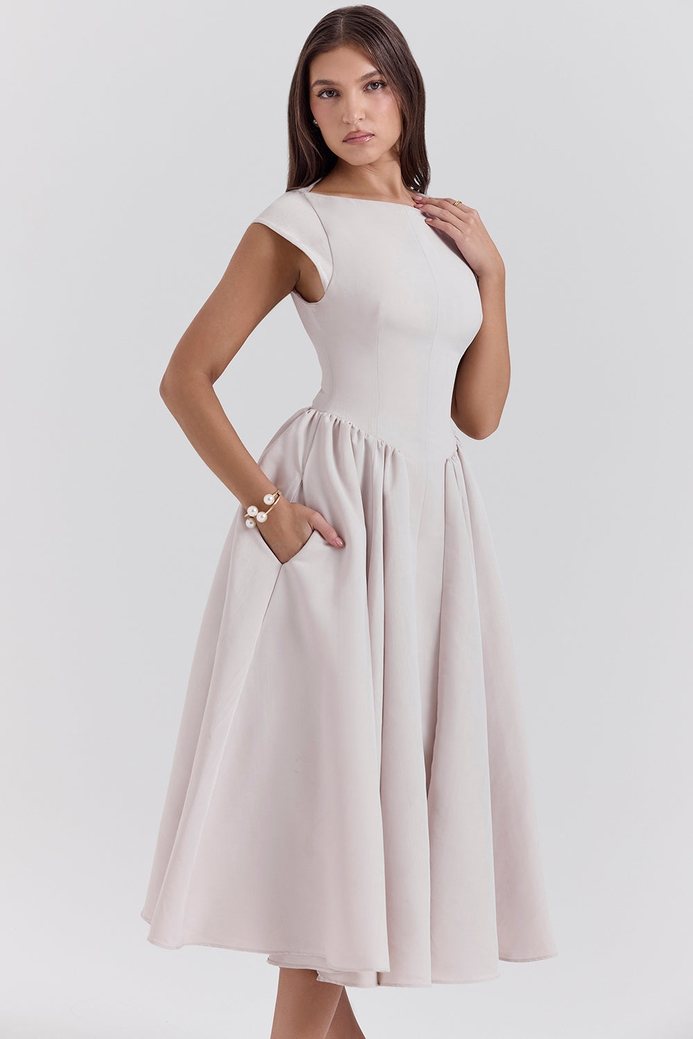 Adelphia | Backless Tulle Midi Dress