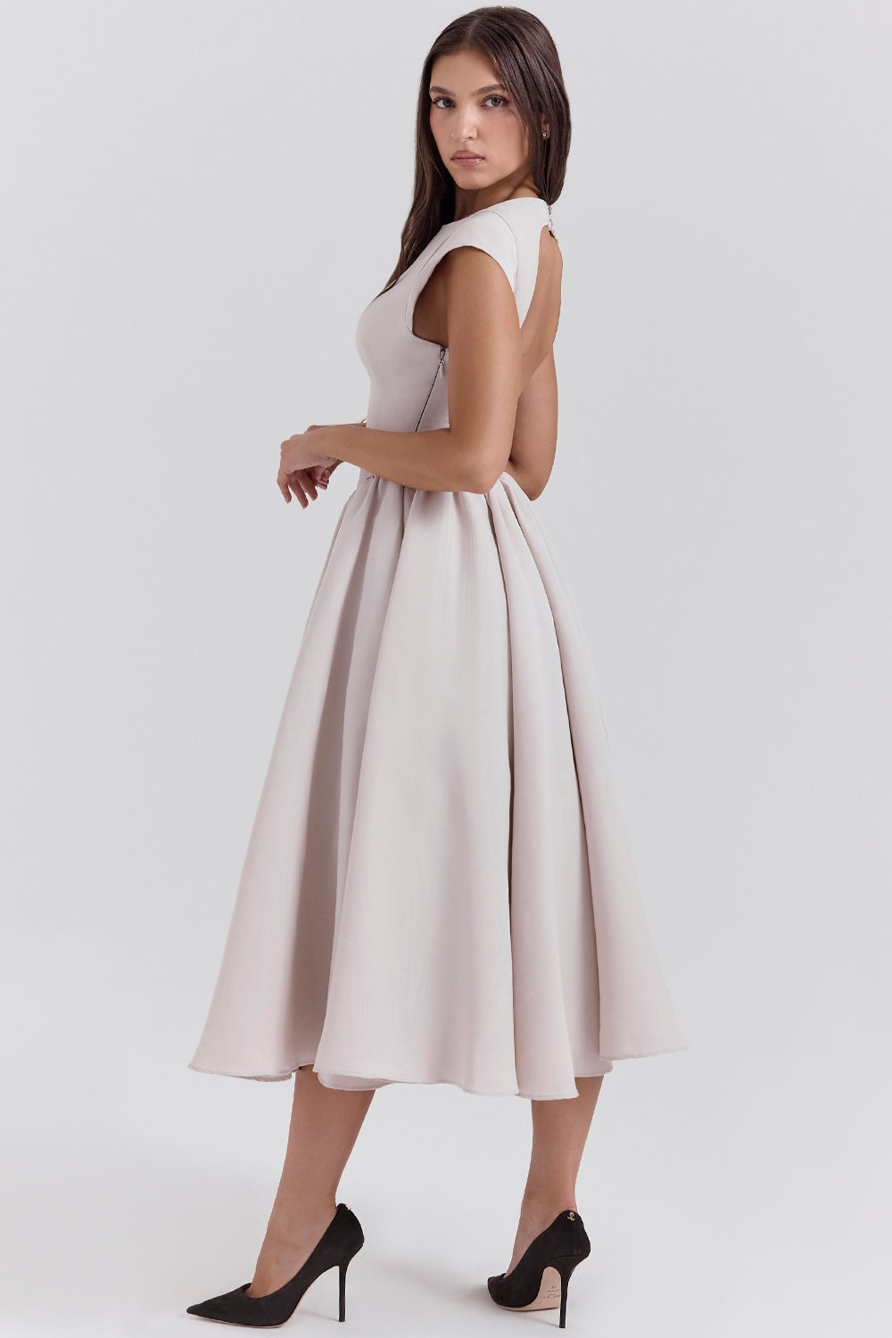 Adelphia | Backless Tulle Midi Dress