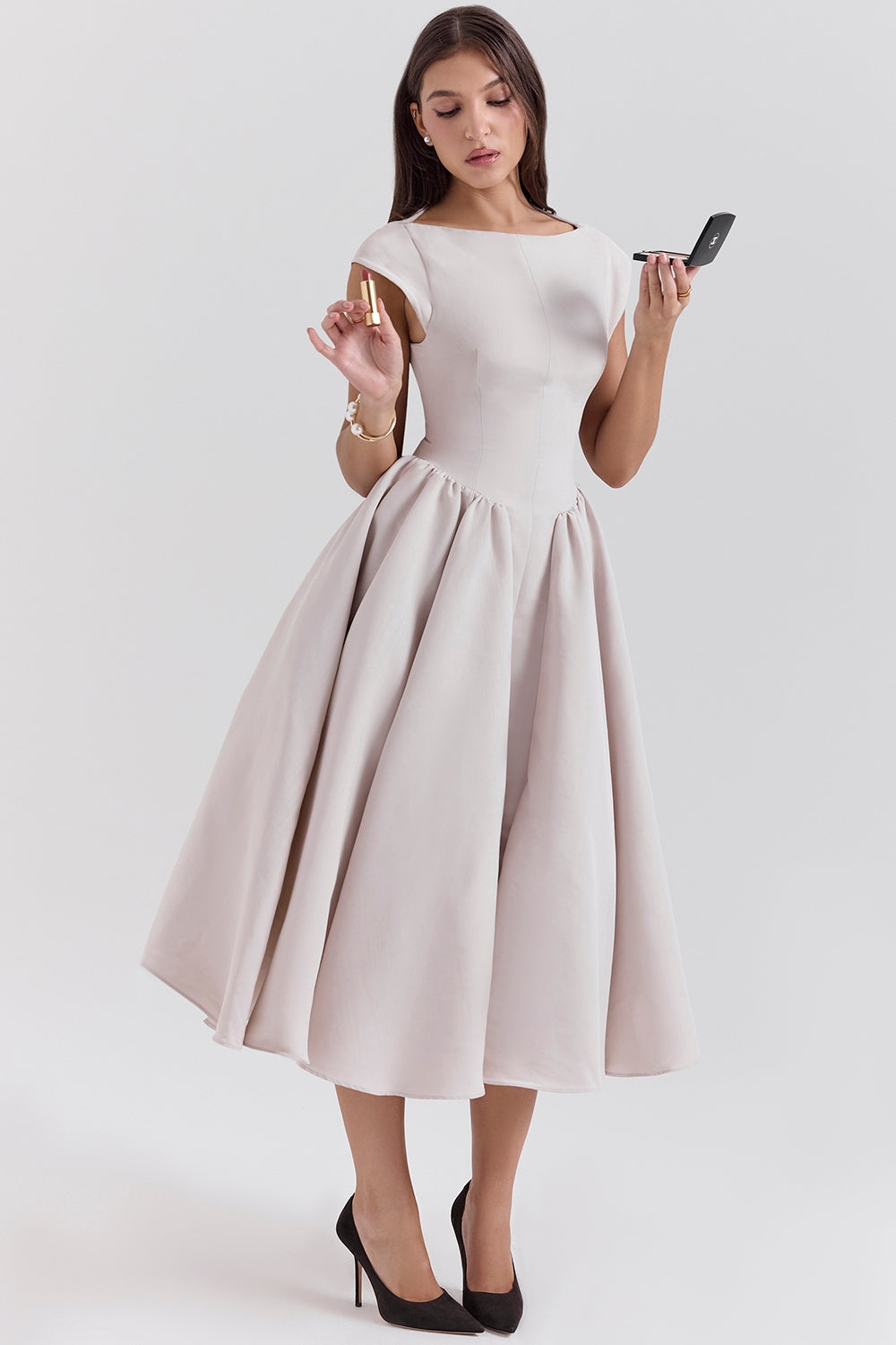 Adelphia | Backless Tulle Midi Dress